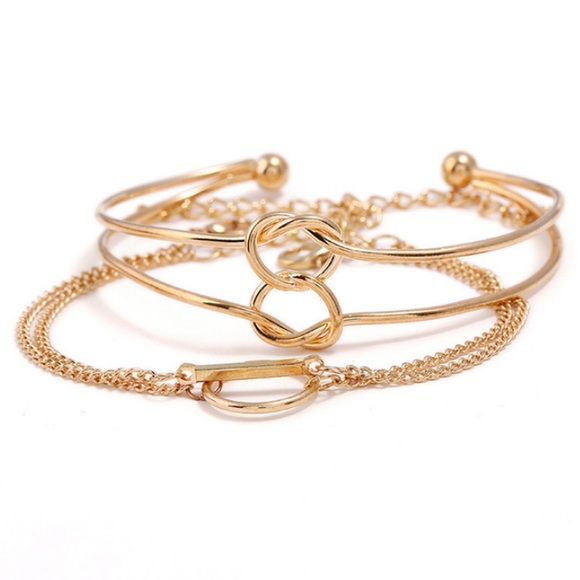 Gold knot bangles set of 3 - Picture 5 of 5